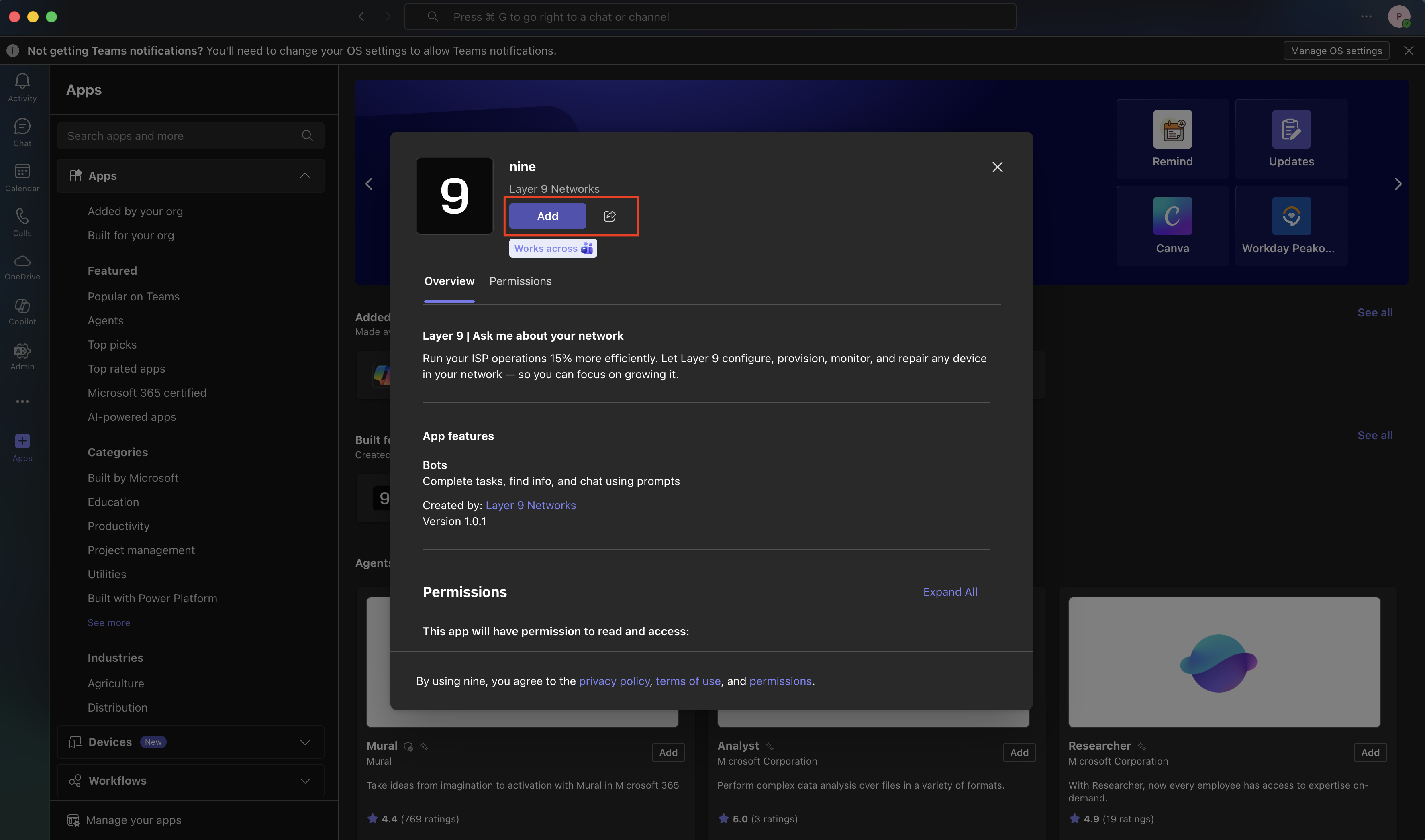 Confirmation modal