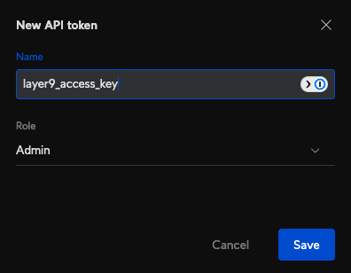 API Token configuration with Admin role