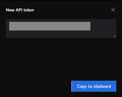 API Token display